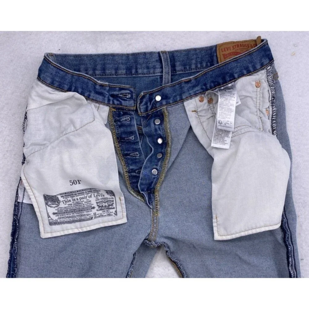Levi's 501 Jeans Men's W31 L30 Blue Denim Button Fly Straight Leg Classic
